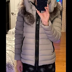 Mackage limited edition silver/gray w silver fox trim winter coat